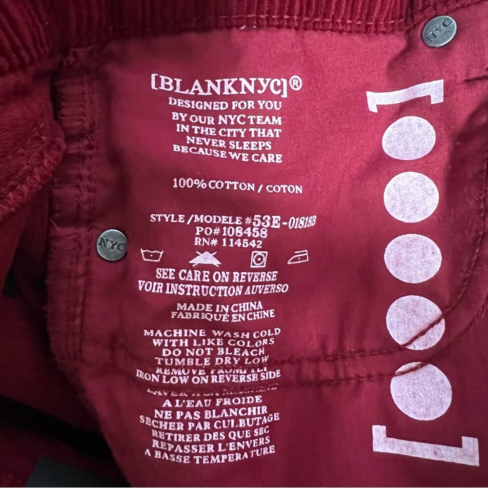 HP 🎉 NWT BLANKNYC Burgundy Cherry Red Corduroy Raw Hem Mini Skirt - Picture 8 of 8